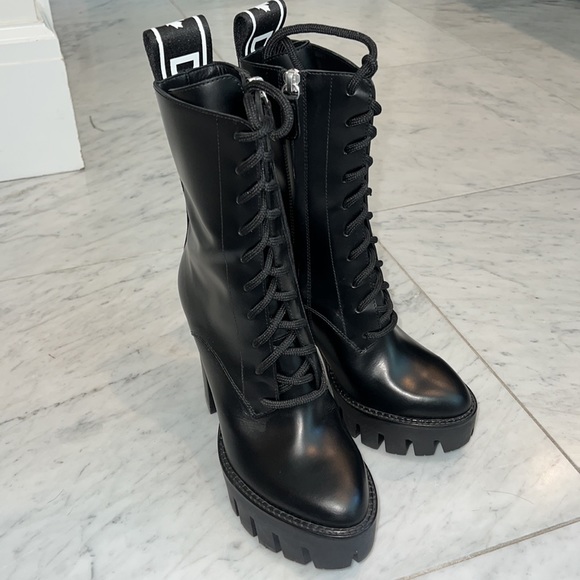 DSQUARED2 combat tape logo lace up platform Boots 37 7 - Picture 4 of 9